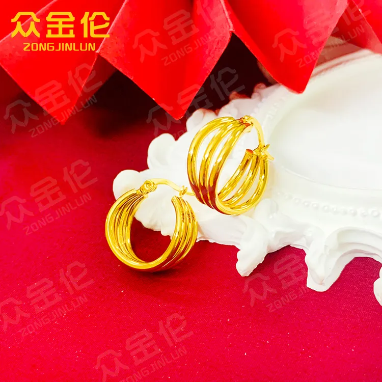 众金伦 铜合金耳饰 法式高冷款【几何线条耳环】