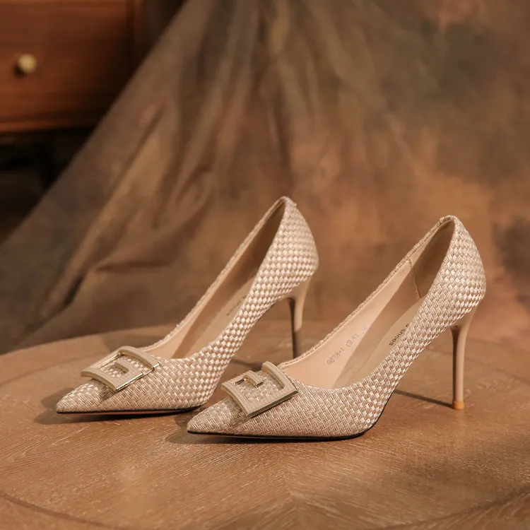 浅口高跟鞋细高跟气质时尚高跟鞋职业日常百搭性感小香风黑色女鞋