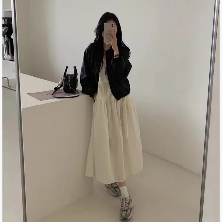 大码女装法式时尚吊带连衣裙2025新款裙子套装女款爆款2025新款