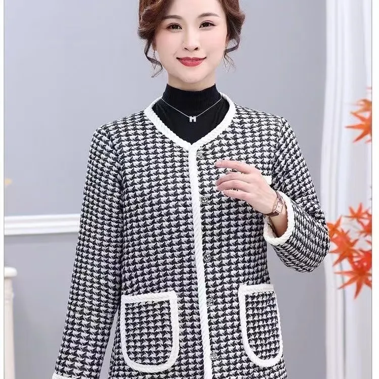 休闲百搭加厚新款棉袄女秋冬季时尚小香风棉服加绒加厚家居服气质