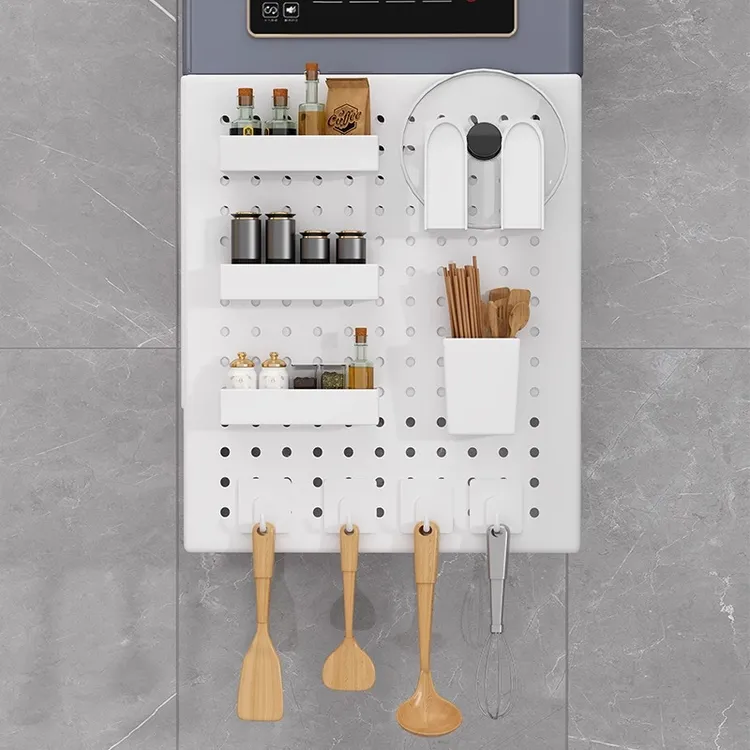 热水器燃气管道遮挡罩装饰洞洞板厨房壁挂下方遮丑锅炉灶置物架