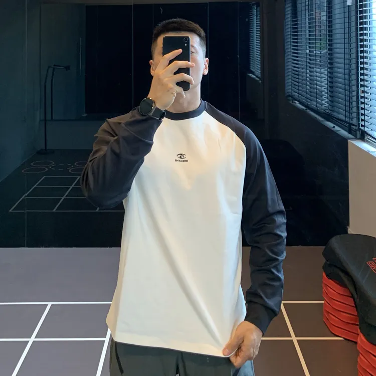 IRONTRAP美式撞色运动t恤男训练健身衣速干长袖透气打底衫秋冬季