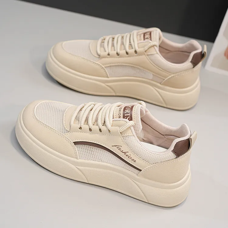 女童薄款2024夏季透气运动板鞋网面大童白色女孩单网鞋15岁百搭