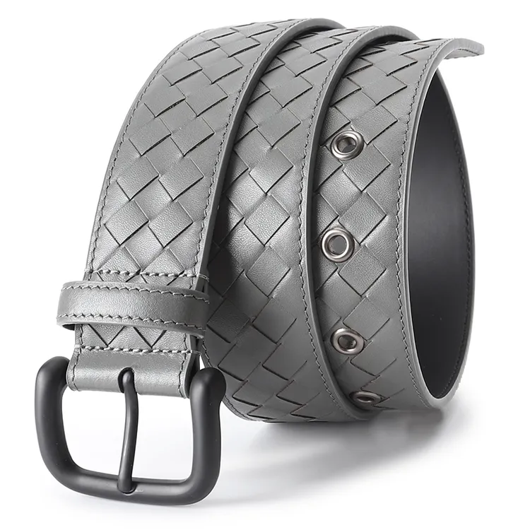 BONAIRM VLRAND真皮腰带男胎牛皮手工编织针扣皮带简约休闲裤带