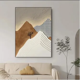 现代生活落地墙面画走廊客厅2025挂画玄关装饰画微喷大幅壁画