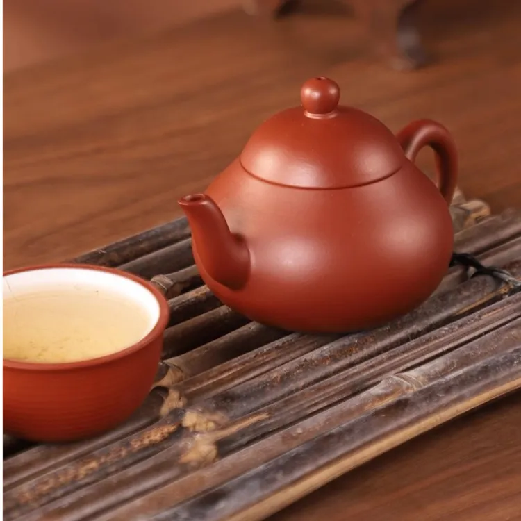 潮州原矿朱泥手工手拉坯矮梨工夫茶 茶壶三弯梨 剑梨约110CC140CC