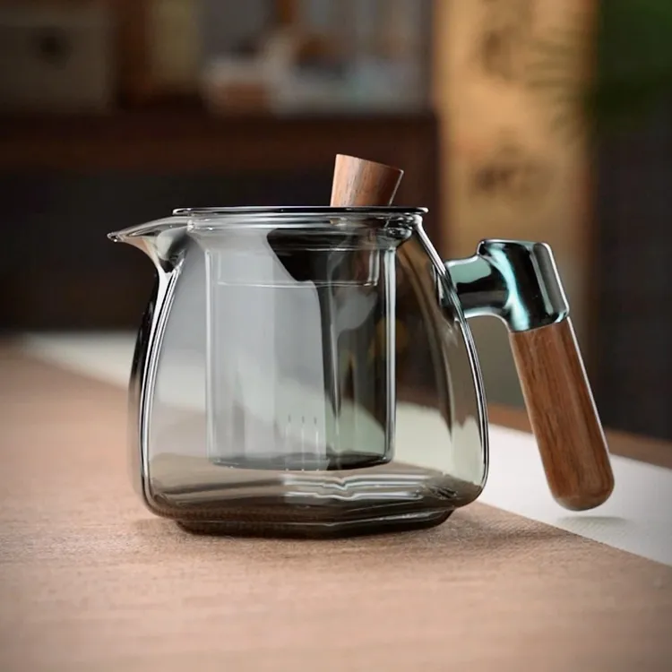 玻璃泡茶壶家用耐高温煮茶壶花茶过滤茶具办公室泡茶壶加厚带盖