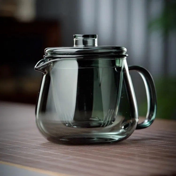 玻璃茶壶家用加厚耐热带盖花茶壶过滤泡茶壶茶水分离企鹅壶大容量