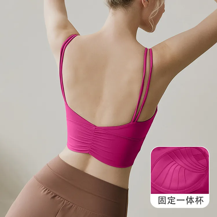 JG053莱卡抗菌夏款运动内衣健身背心瑜伽背心运动文胸美背