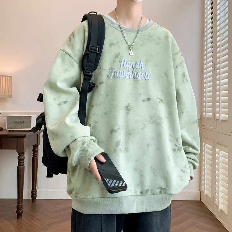 胖哥哥高级感提花卫衣男大码宽松加肥加大时尚潮流大码男装秋季款