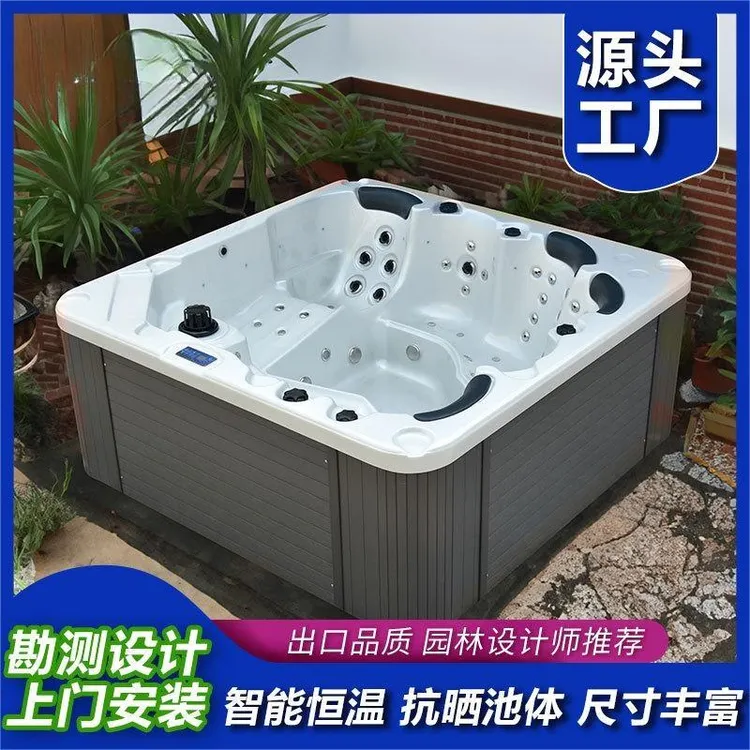 海洋贝壳恒温按摩浴缸别墅户外大型庭院水疗SPA酒店民宿温泉泡池