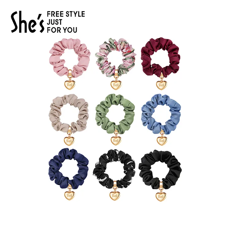 shes发饰心形发圈头花皮筋发绳大肠百搭时尚头饰头绳气质简约个性