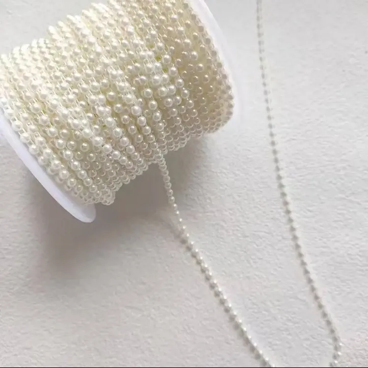 卷装长条珍珠链条花束装饰珠链造型流苏装饰花艺鲜花包装材料