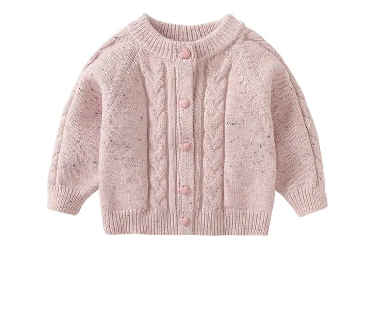 女童毛衣外套2025秋冬款儿童麻花杂色长袖开衫韩版针织衫上衣百搭