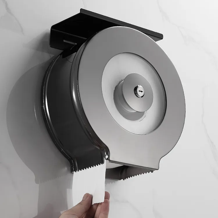 不锈钢大卷纸巾盒壁挂式擦手公共卫生间酒店商用抽纸厕所纸盒防水