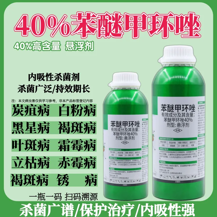 40%苯醚甲环唑杀菌剂炭疽病白粉病叶斑病锈病果树蔬菜专用农药