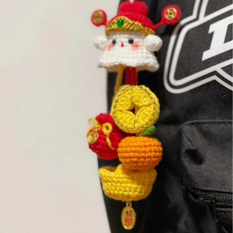 【重生】挂绳可爱财神小幽灵ins网红挂件小众手工编织玩偶手机饰品