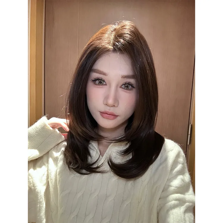 小U专属《小清新》黑茶棕色气质短卷发13*6大面积蕾丝假发女