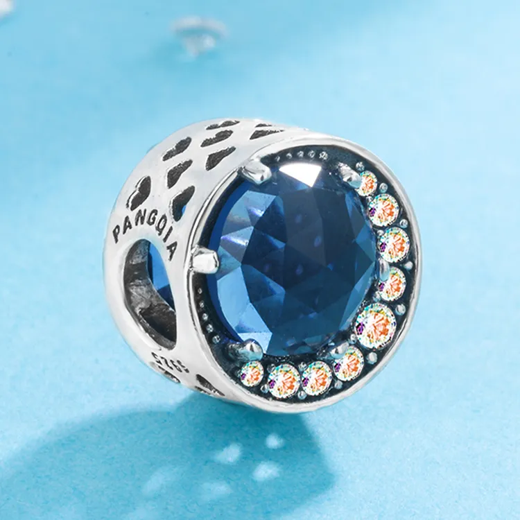 925银银制品 潘家风格纯银手链配件手工气质蓝色复古散珠轻奢时尚