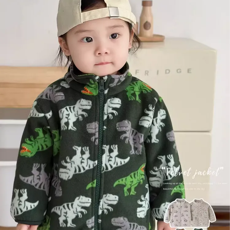 KD0122摇粒绒满印加厚外套开衫