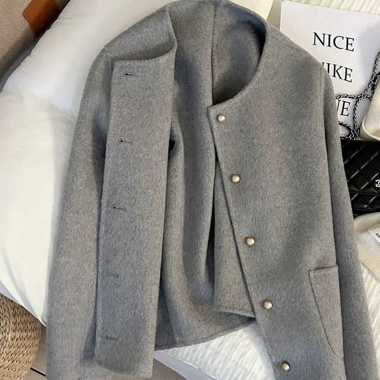短款轻奢洋气秋冬双面呢高端大气上档次时尚小香风韩系氛围感外套