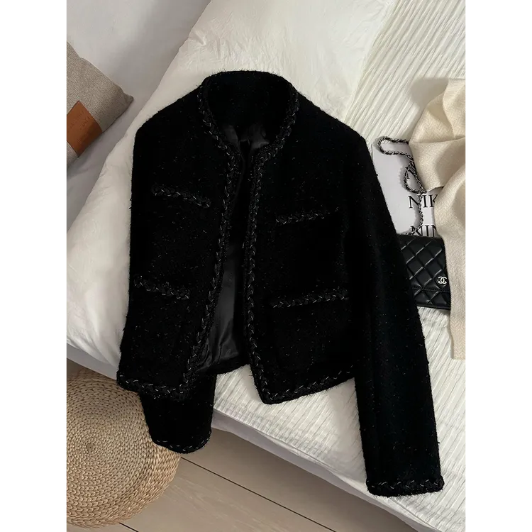 冬季新款小众小香风黑色轻奢洋气高端大气上档次小西装女外套