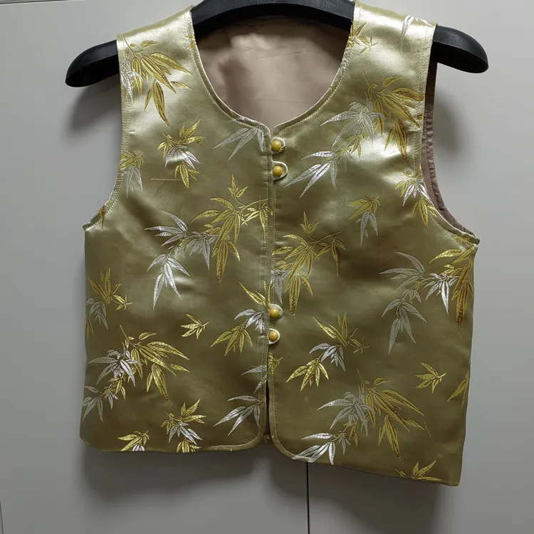 新国风织锦缎提花背心无袖冬季时尚马夹秋冬马甲外穿