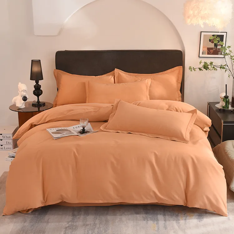 加厚纯色全棉面料全尺寸简约斜纹纯棉床品套件柔软亲肤四季通用