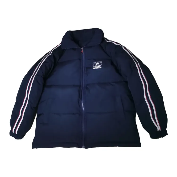 ins美式条纹拉链撞色防水面包服女冬季2024新款宽松复古保暖棉衣