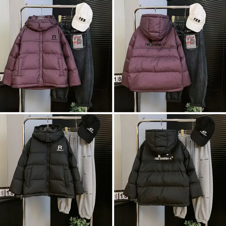 嘟妈童装 男童冬季连帽加厚羽绒服中大童保暖外套上衣韩版7863