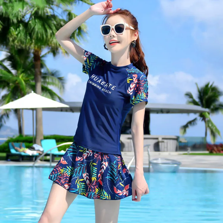 泳衣女款分体泡温泉保守泳装2025新款爆款游泳衣显瘦遮肚微胖女孩