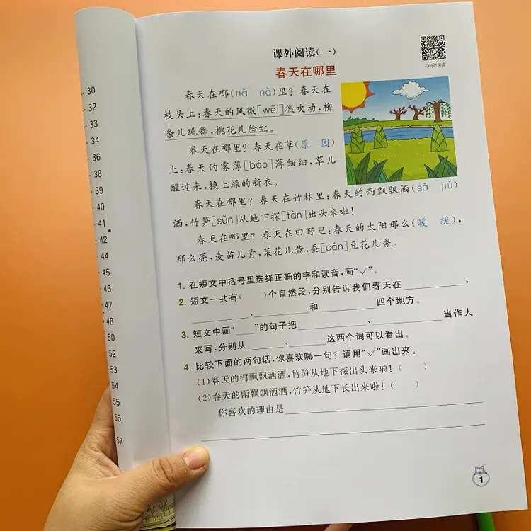 小学二年级阅读理解训练下册人教版同步语文短文阅读分析专项训练