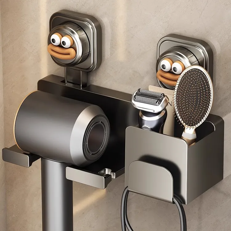 吸盘电吹风置物架壁挂免打孔吹风机支架浴室大号风筒挂架收纳神器