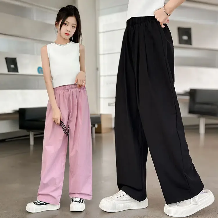 女童夏季裤子2025新款儿童冰丝防蚊裤中大童夏装薄款阔腿山本裤潮