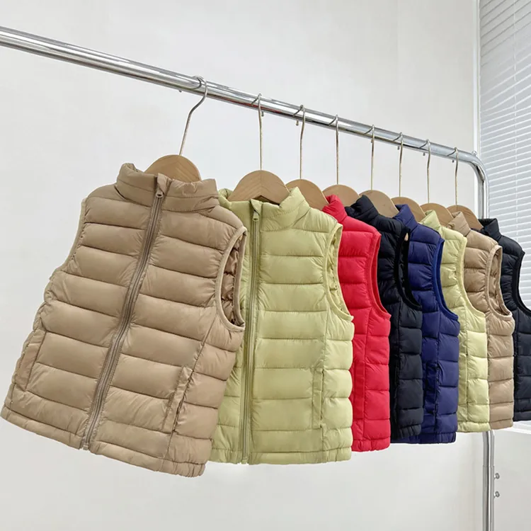 儿童棉马甲外穿男童女童中大童轻便背心小孩坎肩立领轻薄棉服外套