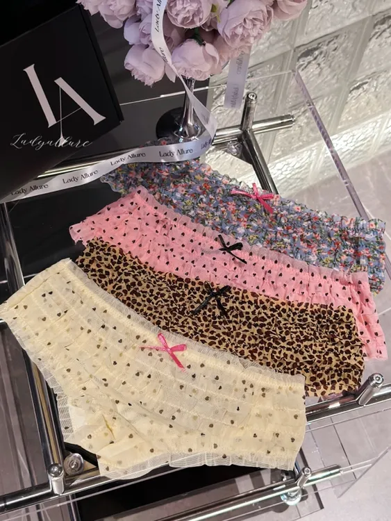 「LA」NaNa·古早辣妹｜复古浪潮支线*蛋糕花边豹纹碎花女士内裤