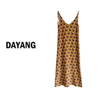【DAYANG】旋转小马V领无袖吊带连衣裙度假风