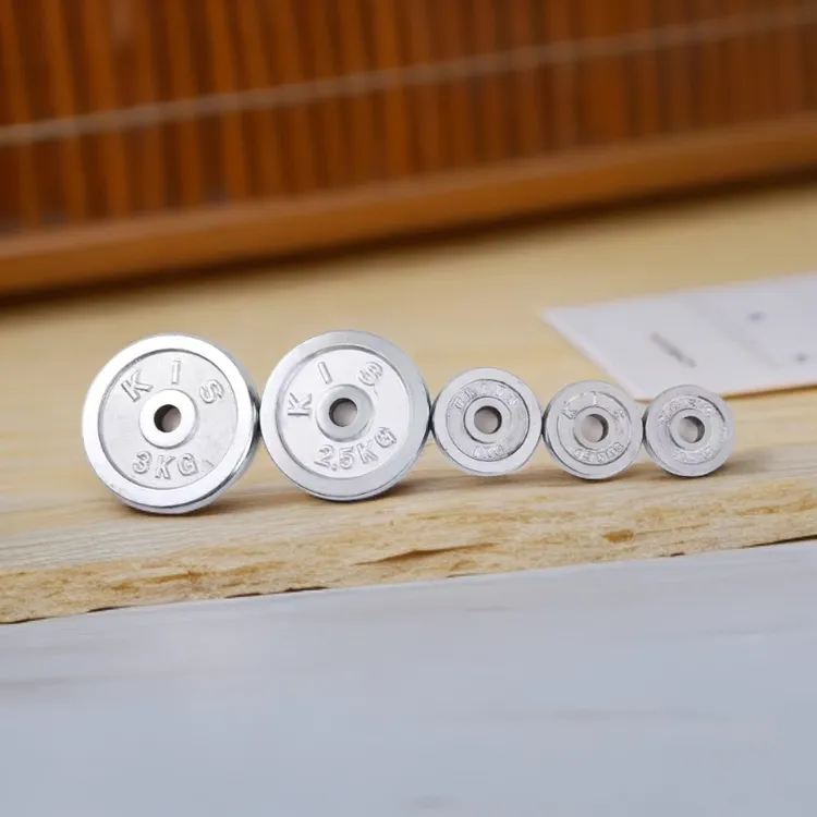 电镀杠铃片哑铃片510/20公斤小孔铸铁配重片家用健身练习哑铃器材