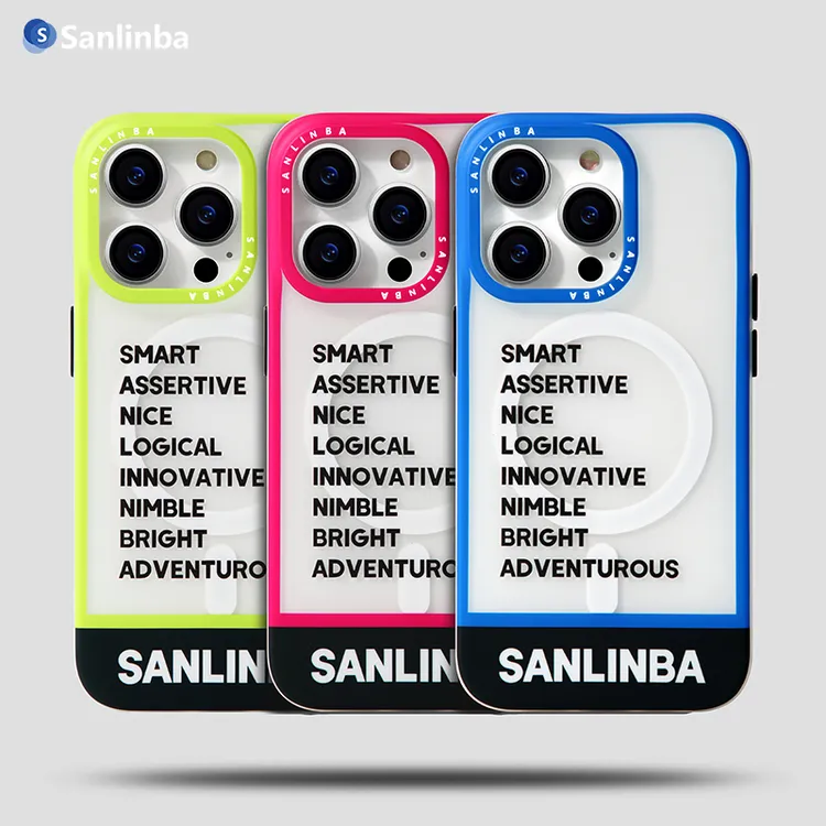 Sanlinba原创磨砂磁吸手机壳适用苹果iPhone15ProMax防摔14保护壳