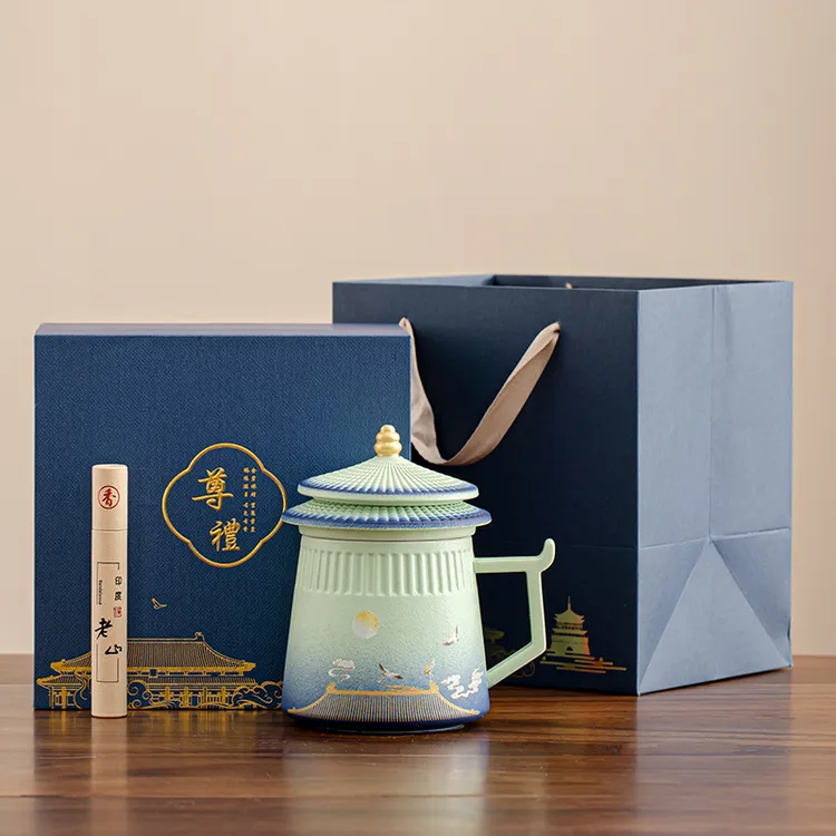 创意故宫文创陶瓷马克杯国潮风办公室水杯商务礼品陶瓷茶杯礼盒装