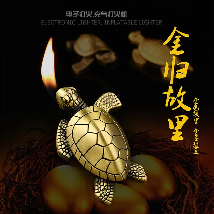 （酷鼠）招财进宝乌龟打火机高颜值创意个性解压旋转直冲火机潮流