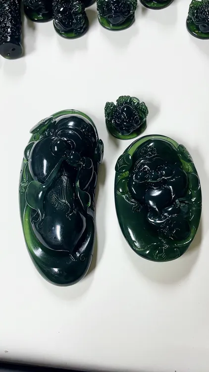 岫玉180财神手把件 明度水头足精品手把件