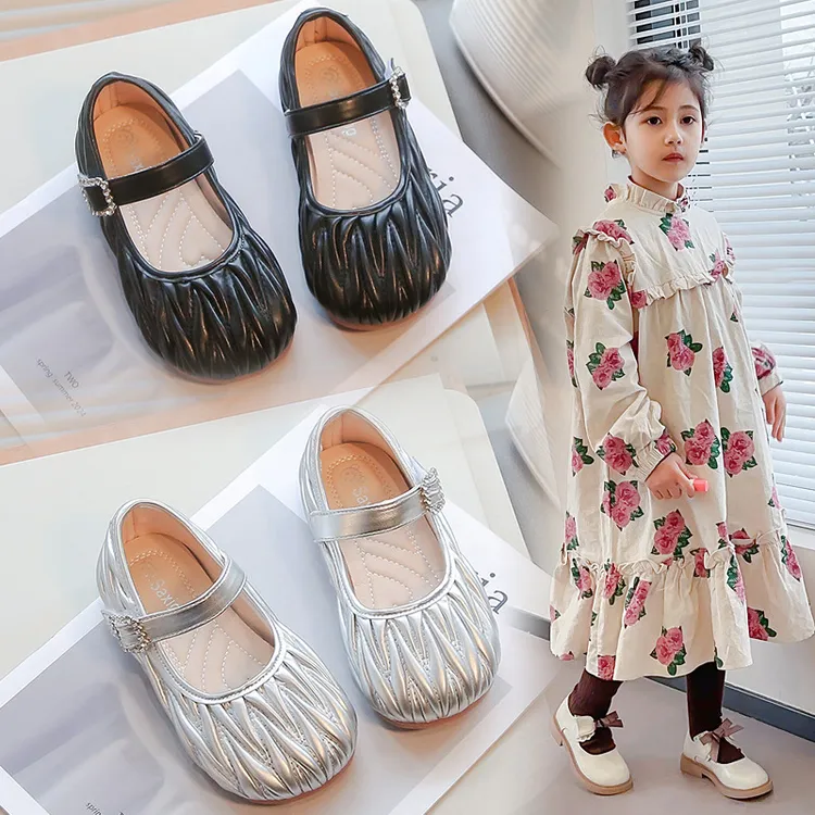 女童小皮鞋2025新款春秋款儿童百搭公主鞋女宝单鞋软底时尚小女孩