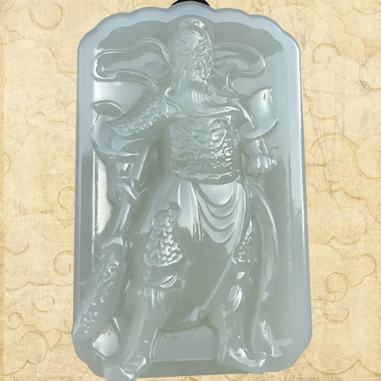 关公玉吊坠男武财神爷关羽挂件天然和田玉佩关圣帝君神像玉牌定做