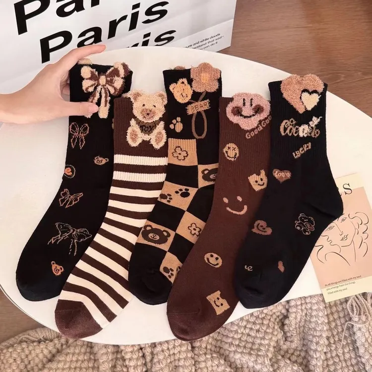 袜子女秋冬高筒袜子加厚百搭森系女生ins袜子中高筒学生新款保暖T