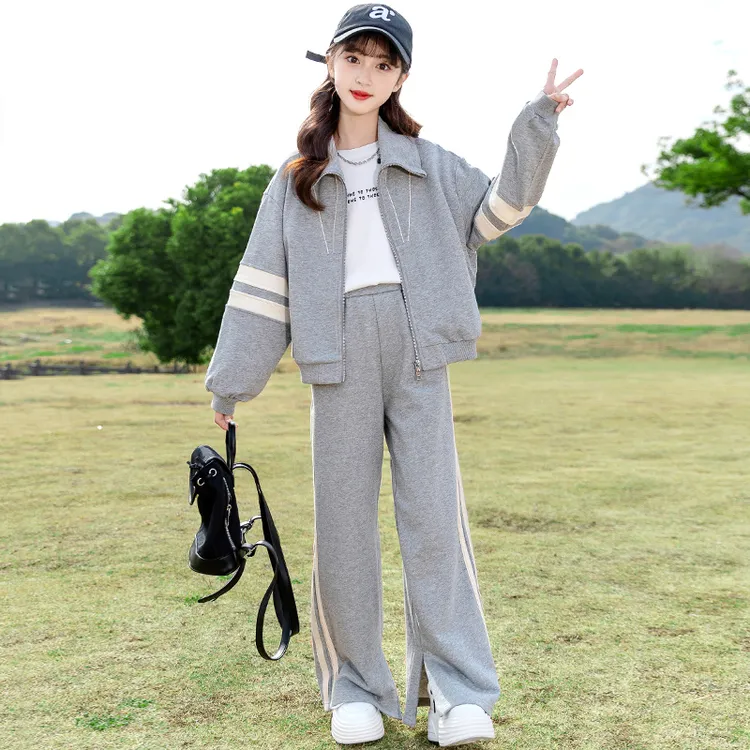 女童春秋套装2024新款儿童洋气韩范女大童春季童装运动春装两件套