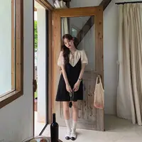 金蘑菇菇【曼哈顿日落】A/B版 套装/连衣裙 黑白复古甜