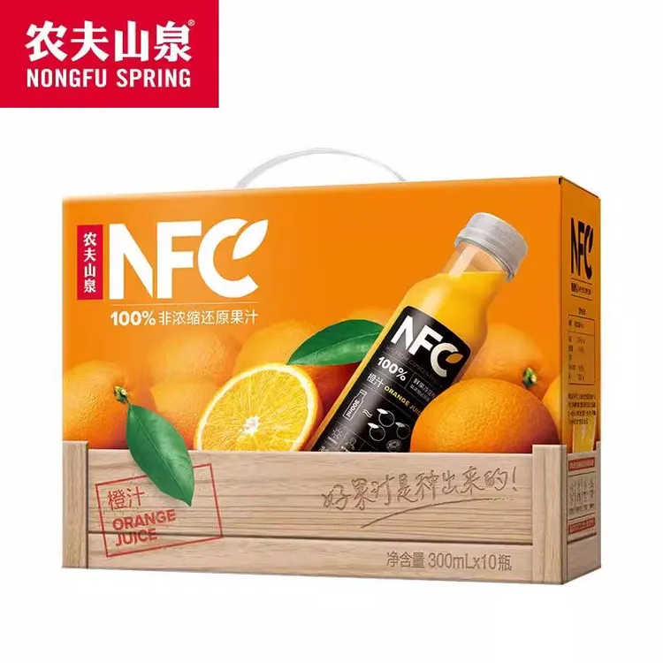 农夫山泉NFC橙汁300ml礼盒装10瓶nfc饮品饮料非浓缩还原果汁饮料