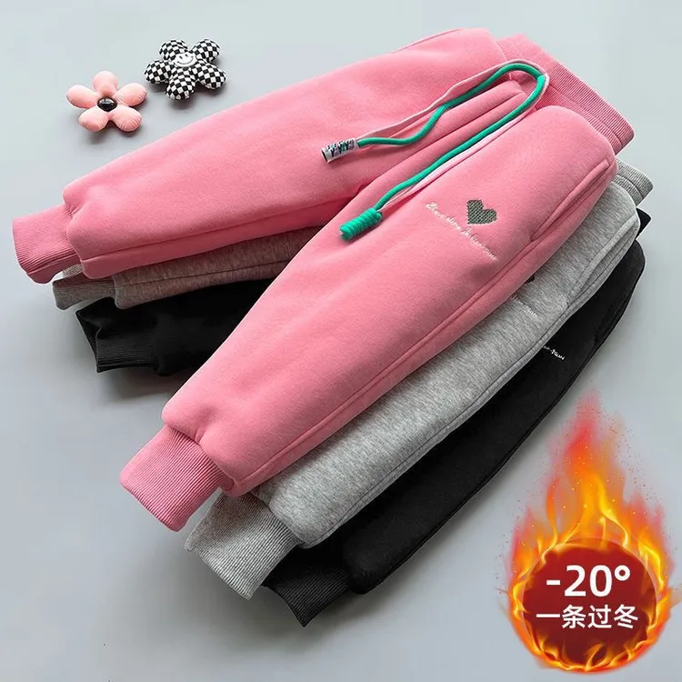 女童裤子加绒加厚三层加棉超厚冬季宝宝外穿卫裤一条过冬儿童棉裤