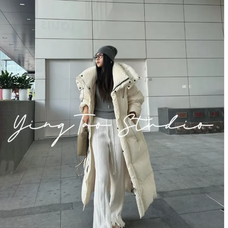 【暴雪时分】羽绒服女大长款过膝连帽90白鸭绒加厚时尚外套